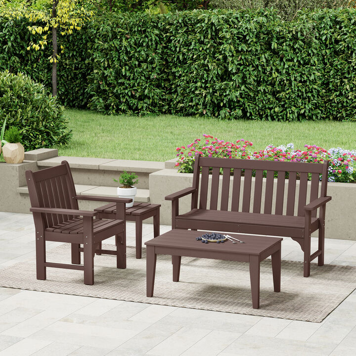 WestinTrends 4-Piece HDPE Outdoor Patio Furniture Couch Set