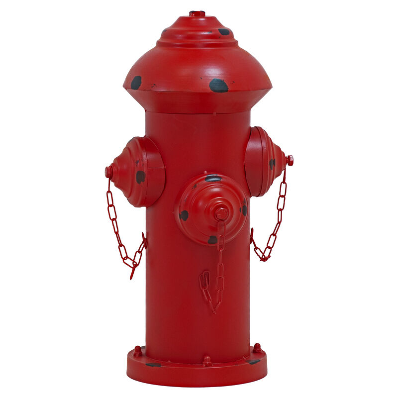 Sunnydaze Fire Hydrant Metal Outdoor Statue - 21 in