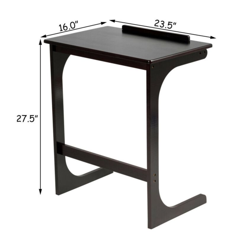 Hivvago Adjustable C-Shape Couch End Table wth Tilting Top