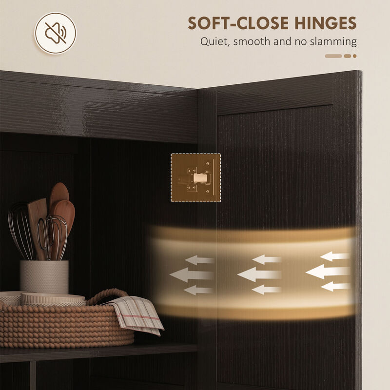 Hivvago Tall Kitchen Pantry Storage Cabinet with Soft-Close Hinges image number 5