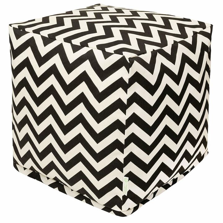 Majestic Home Goods Cube Pouf Chevron Black
