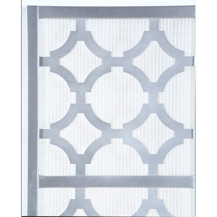 Streamdale Quarterfoil infused Diamond Design 4-Panel Room Divider, Silver