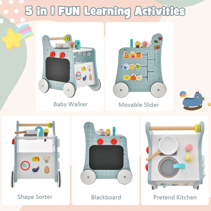 6-in-1 Activity Baby Stroller with Play Kitchen &ndash; Educational Toy for 12+ Months