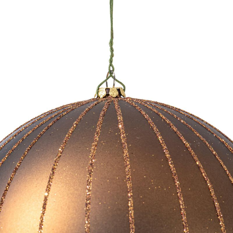 Vickerman 6" Mocha Matte Glitter Ball Christmas Ornament. Includes 2 Pieces per Bag. image number 2
