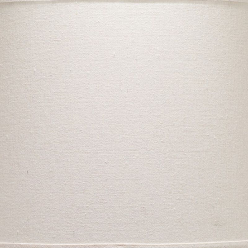 Table Lamp with Bellied Shape Ceramic Base, Gray - Benzara