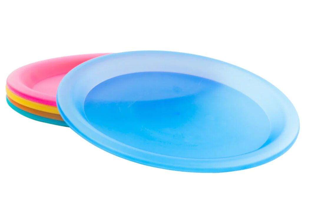 Colorful Plastic Reusable 10 inch Dinner Plates- 4 Pack