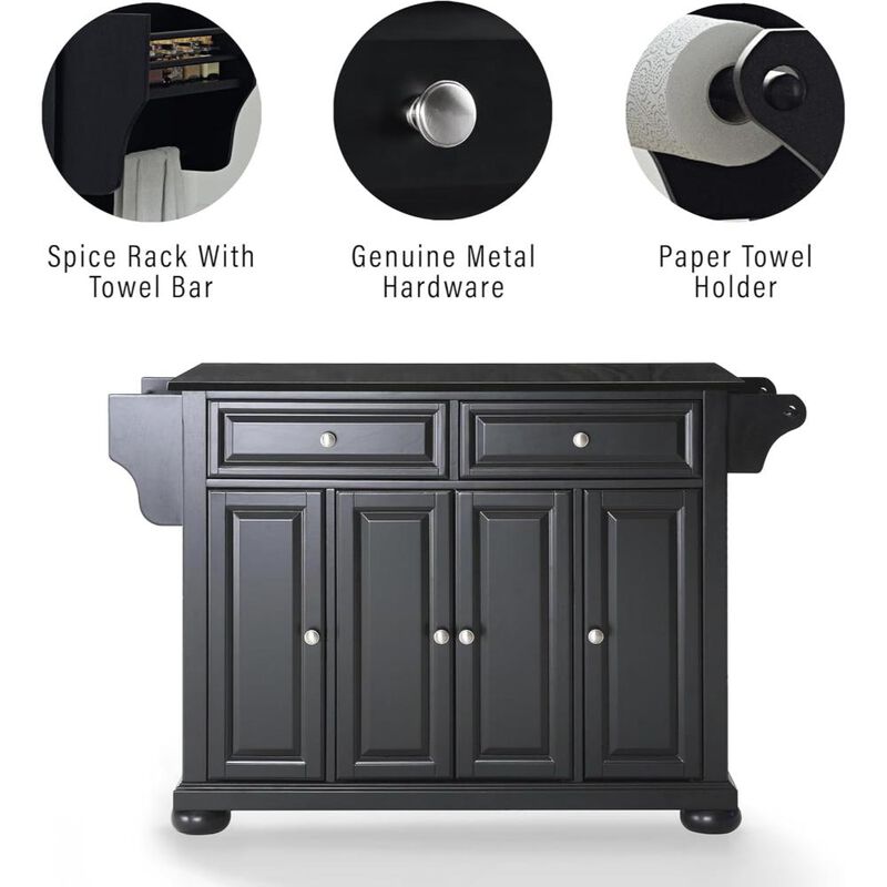 Alexandria Granite Top Full Size Kitchen Island/Cart