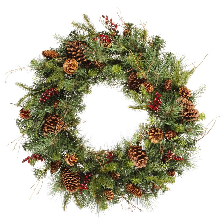 Vickerman 30" Cibola Mixed Berry Artificial Christmas Wreath - Unlit - Faux Mixed Berry Christmas Wreath - Indoor Seasonal Home Decor - Reliable and Durable