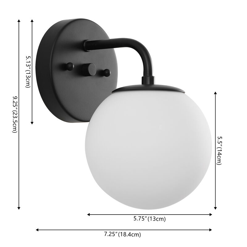 Louis Parisian Globe Metal/Frosted Glass Modern Contemporary LED Vanity Light