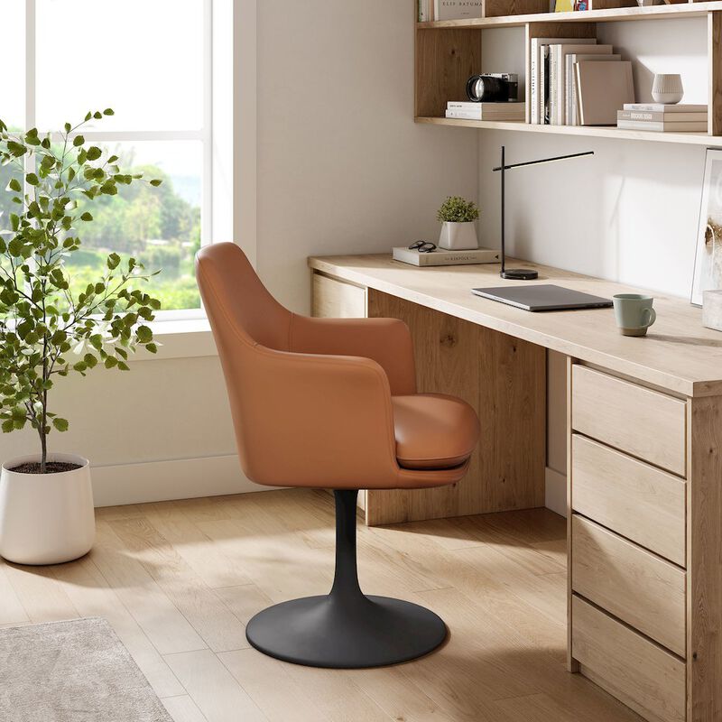 Lippa Swivel Dining Vegan Leather Armchair image number 7
