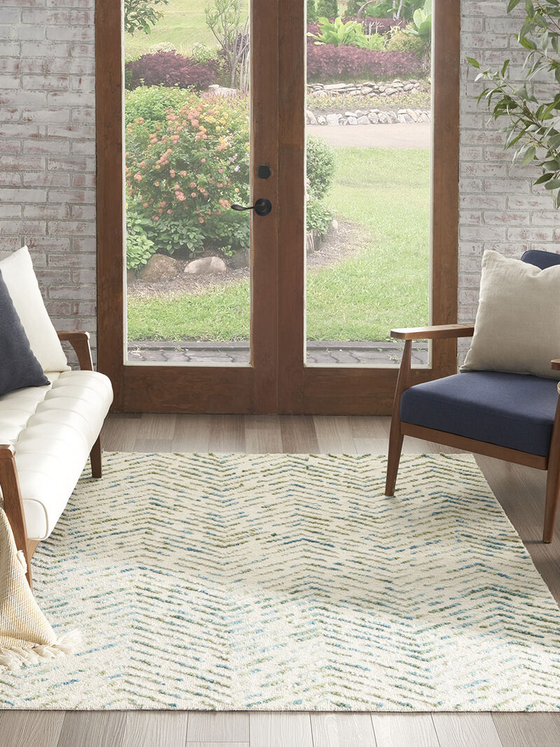 Colorado CLR02 Ivory/Green 5'3" x 7'3" Rug