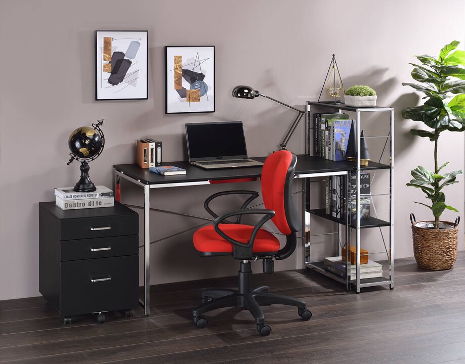 ACME Tennos Writing Desk(Same AC00904), Black & Chrome Finish