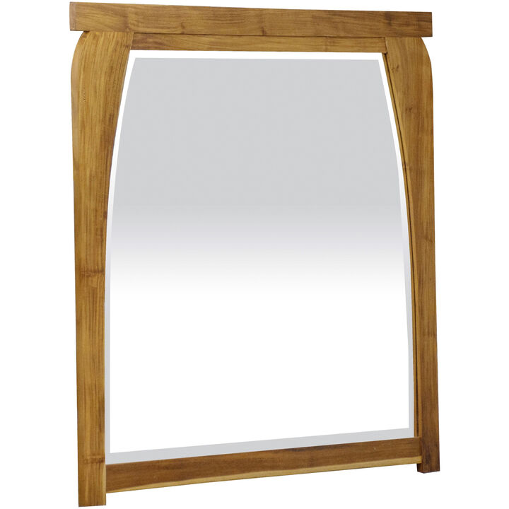 EcoDecors&reg; Tranquility&reg; 36" x 35" Teak Wood Wall Mirror in EarthyTeak Finish