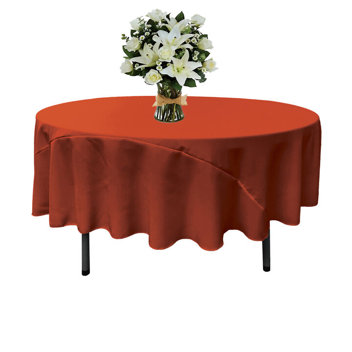Round Polyester Poplin Tablecloth for Weddings, Parties and Banquet Use