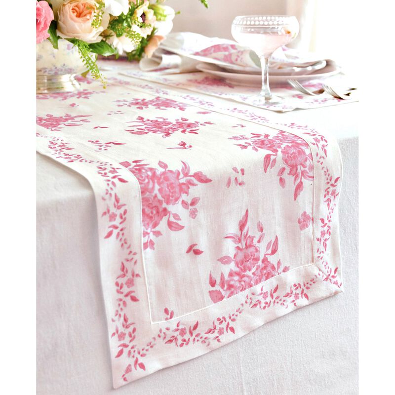 Solino Home 100% Pure Linen Table Runner - Jolie Fleur