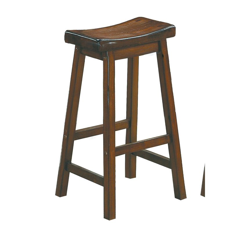 Streamdale 29" Saddle Seat Bar Stools, 2-Pack (Cherry Finish)