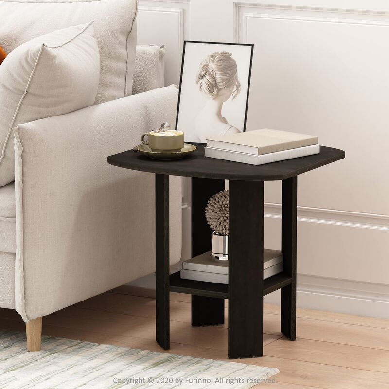 FurinnoFurinno Simple Design End/SideTable, Espresso