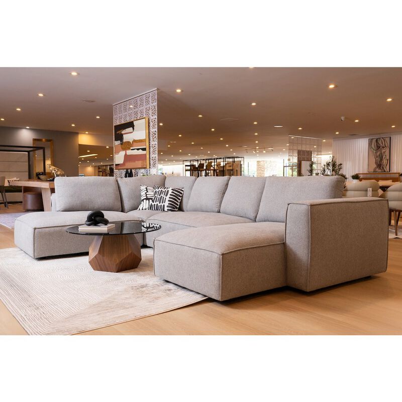 Modrest Rackham Mid-Century Walnut & Smoked Glass Coffee Table