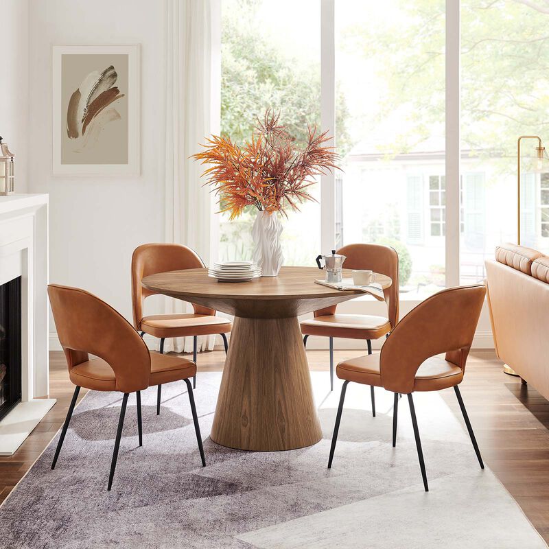 Modway - Provision 47" Round Dining Table Walnut image number 1