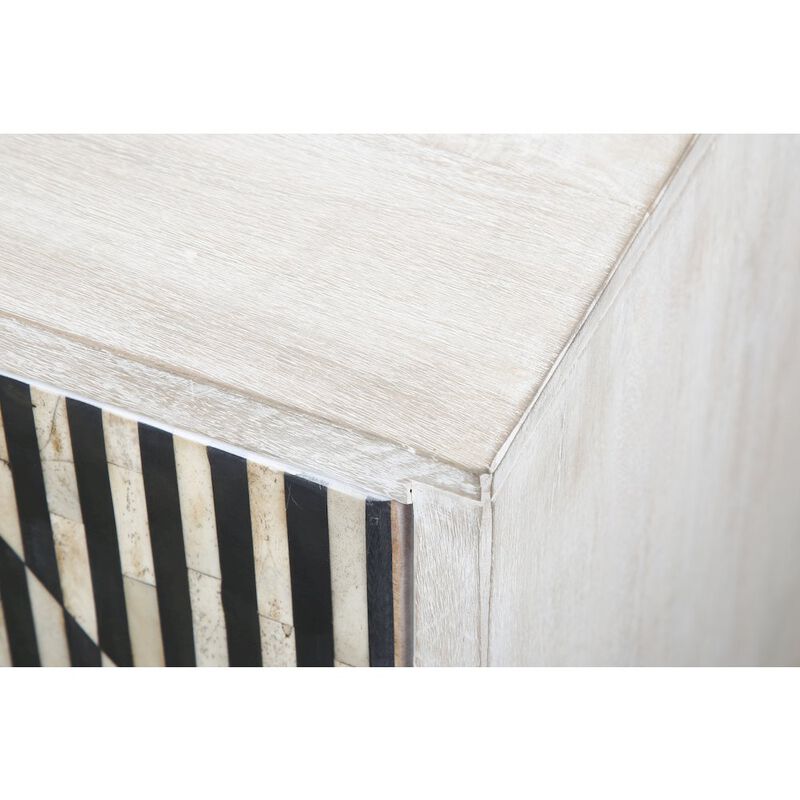 World Interiors Alexandria 72" Sideboard with Bone, Horn, Wood Inlay on Metal Base image number 8
