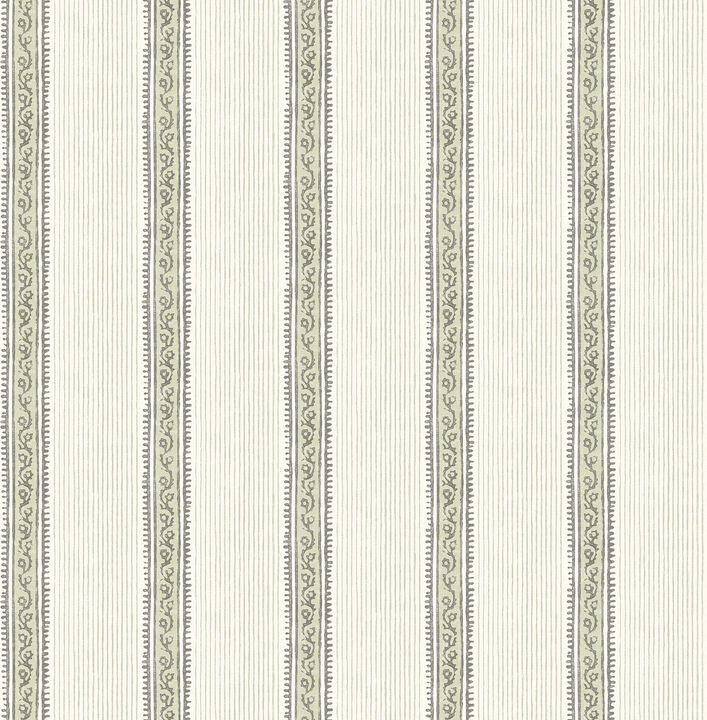 Mandevilla Green Vine Stripe Wallpaper (Set of 2)