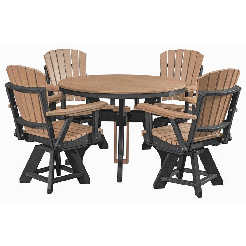 American Furniture Classics Five Piece Round Dining Height Dining Set in Cedar with a Black Base