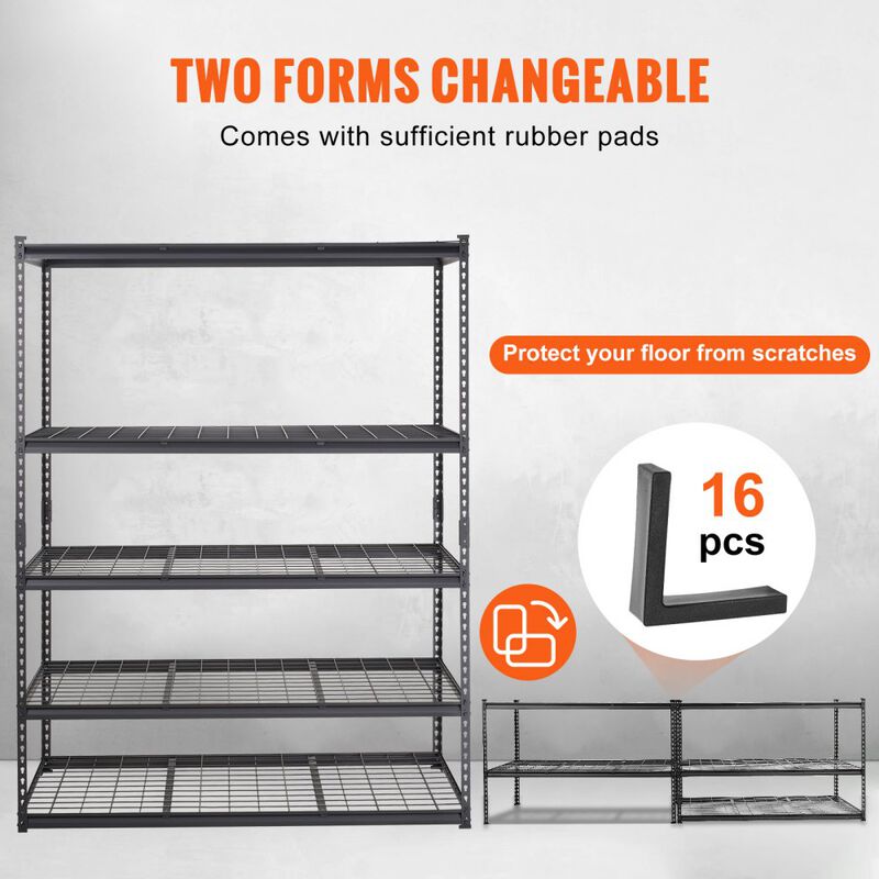 5 Tier Adjustable Metal Storage Shelves 2000 Lbs Garage Pantry Organizer image number 4