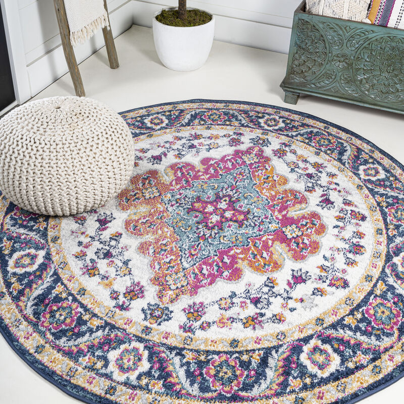 Bohemian Flair Boho Vintage Medallion Round Area Rug