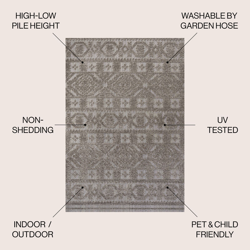 Citta High-Low Pile Mediterranean Tile Area Rug