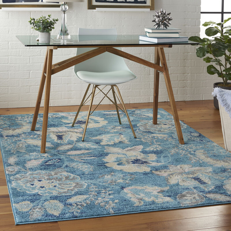 Tranquil TRA02 Turquoise 4' x 6' Rug