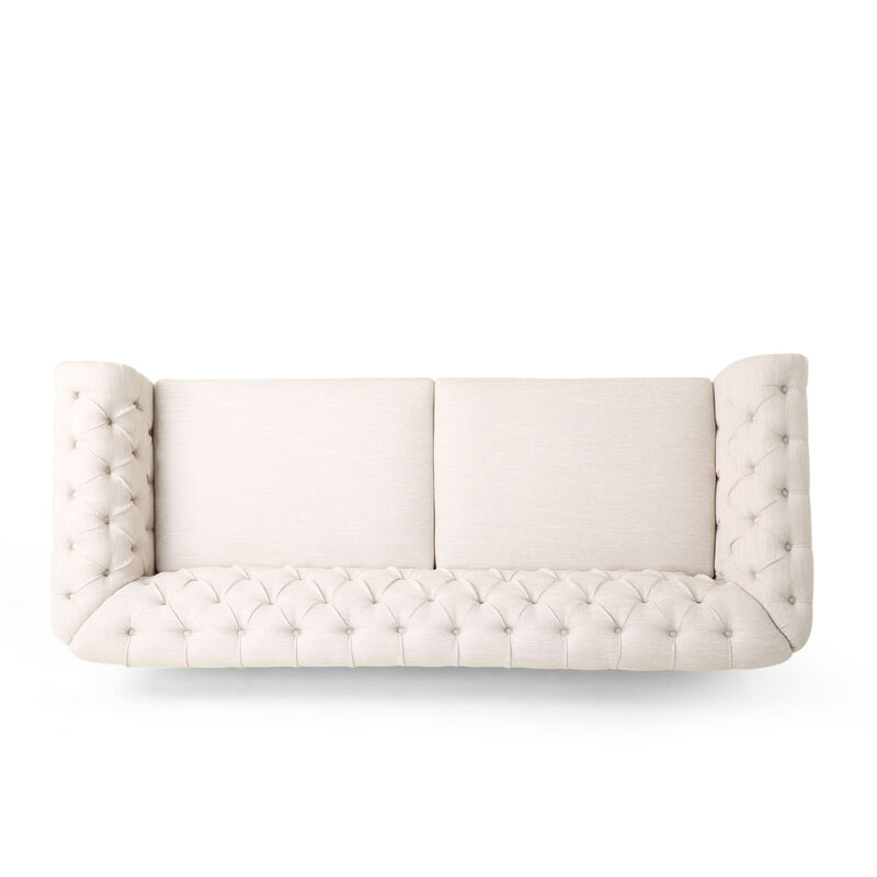 Merax Mirod Comfy 3-Seat Sofa with Wooden Legs, Retro Style for Living Room and Study Sofa image number 2
