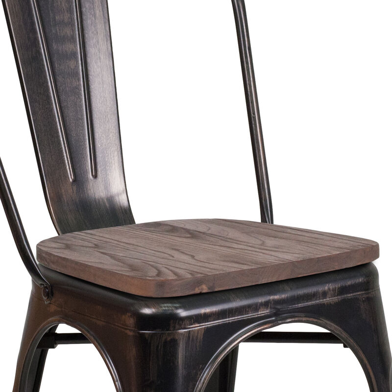 Metal/Wood Colorful Restaurant Chairs image number 9