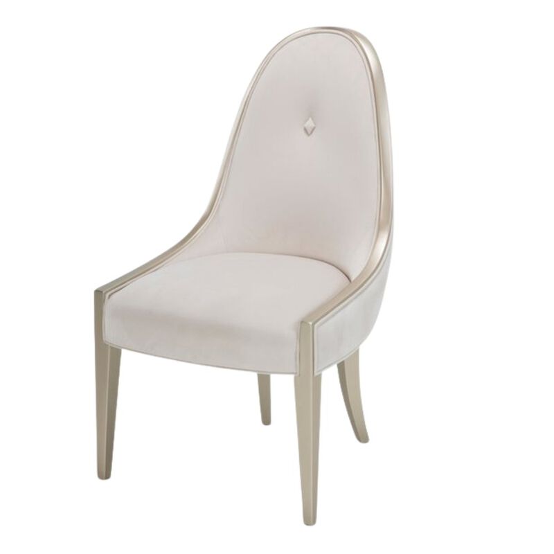 Velvet Upholstered Dining Chair for Dining Table in Beige Finish image number 1