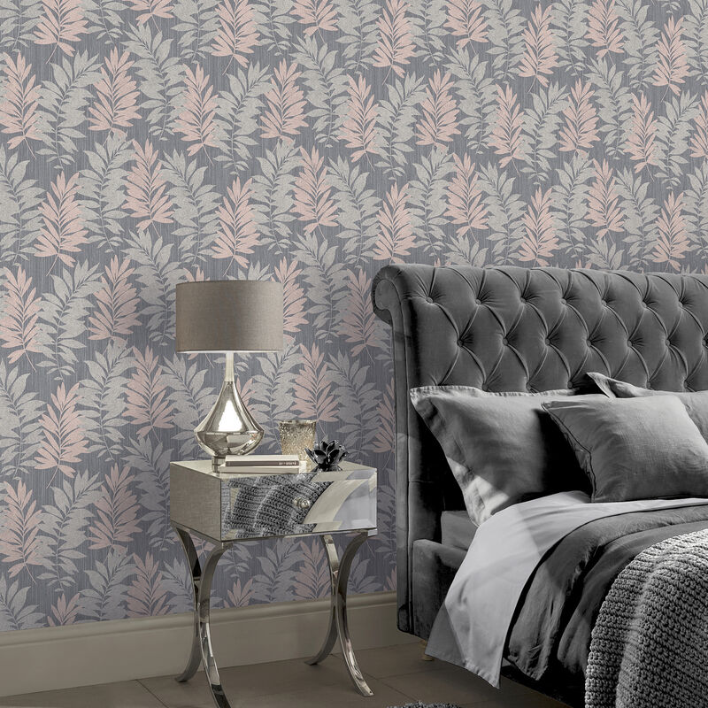 Bernis Slate Palm Leaf Wallpaper image number 4