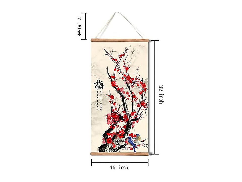 Plum Bossom Chrysanthemum Bamboo Orchid Wall Art Living Room Bedroom Chinese