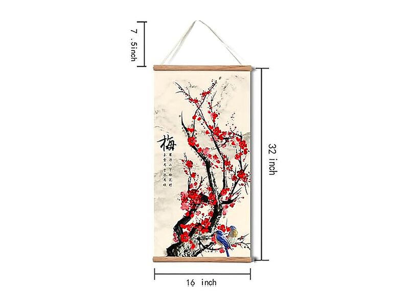 Plum Bossom Chrysanthemum Bamboo Orchid Wall Art Living Room Bedroom Chinese image number 1