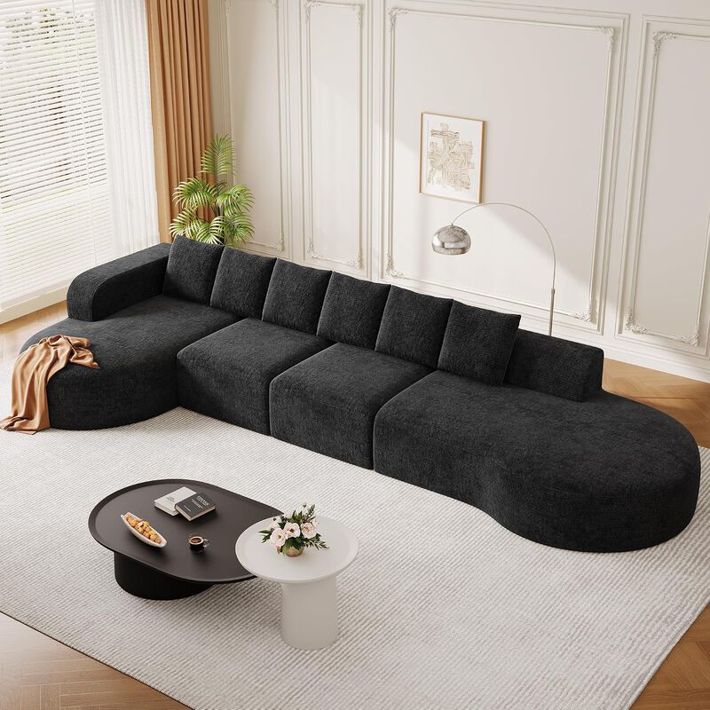Vipbear 176" Oversized Modular Sectional Couch with Deep Seat, Chenille 6 Seater Living Room Sofa image number 2