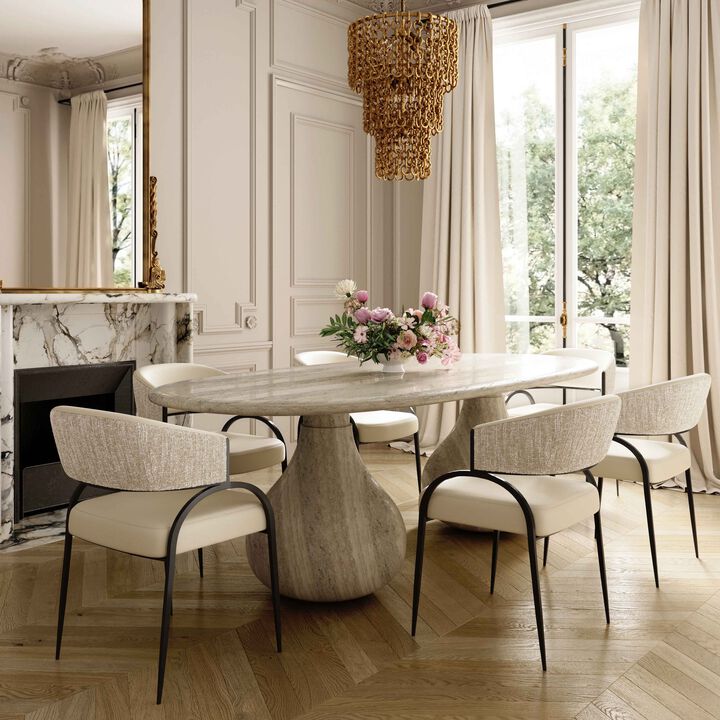 Tatum Cream Vegan Leather 2-Tone Dining Chair