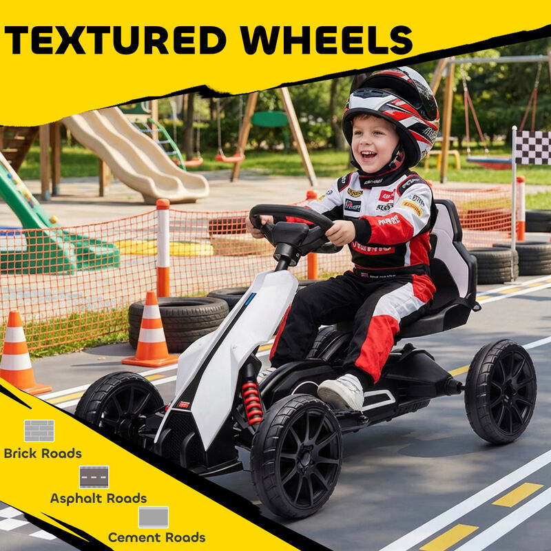 BreeBe 12V Electric Go Kart for Kids w/ Adjustable Speed image number 6