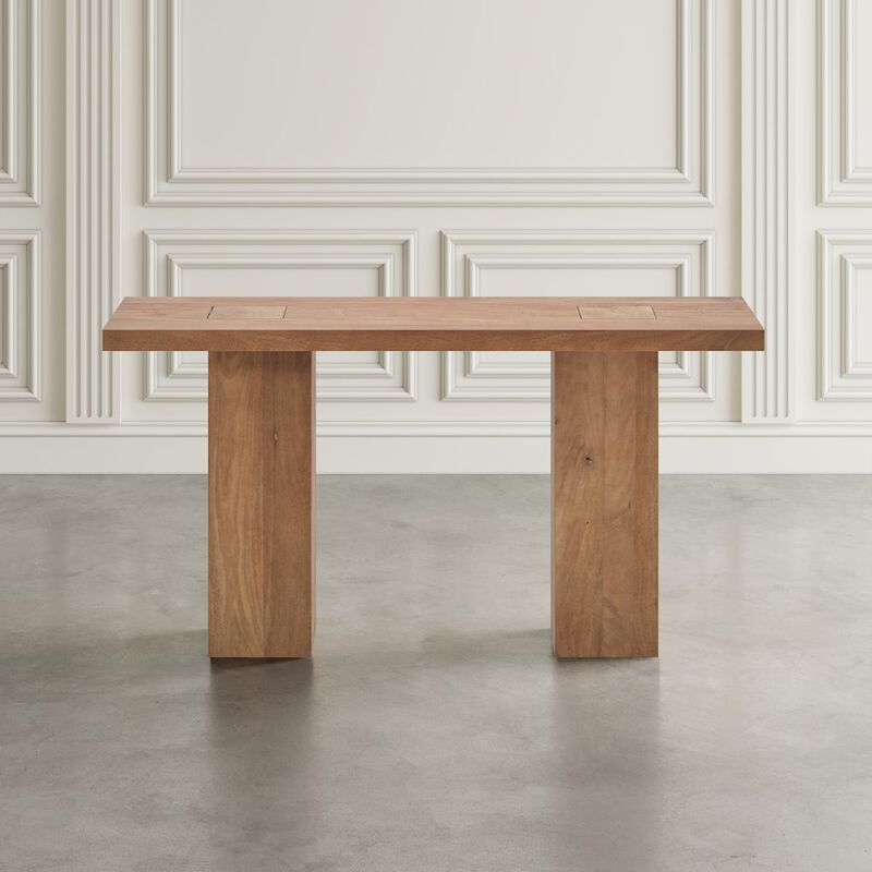 Jofran Modern Rustic 58 Solid Wood Double Pedestal Console Sofa Table