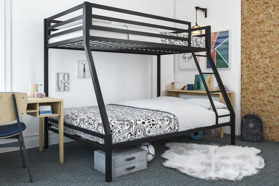 Mainstays Premium Twin over Full Metal Bunk Bed, Black