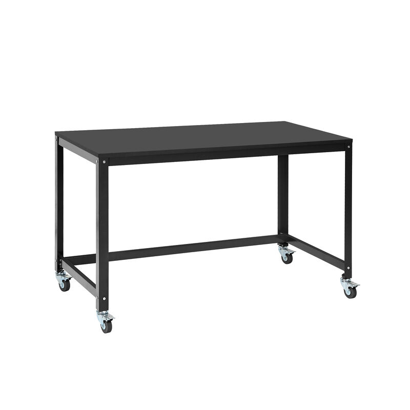 48" Rolling Computer Desk with Heavy-duty Metal Frame for Home and Office