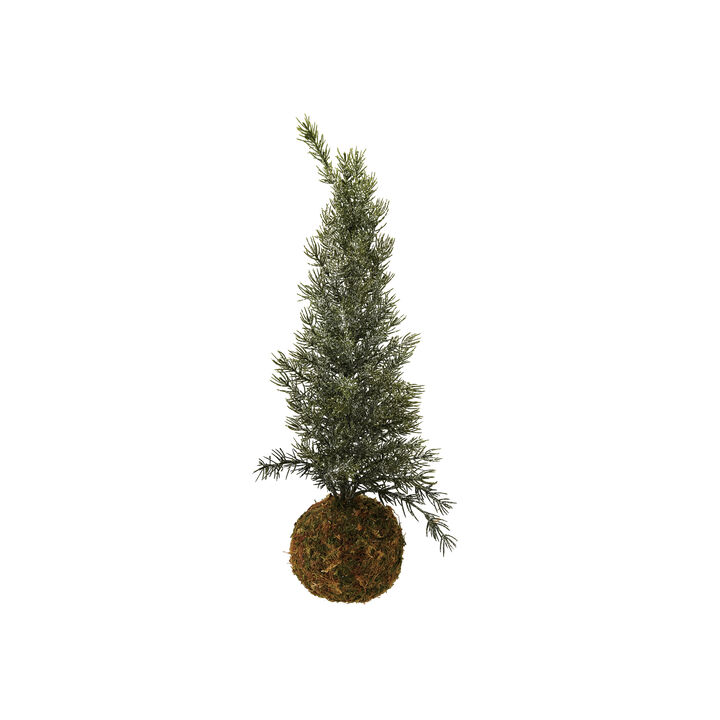 Ice-Kissed Faux Fir Tree with Moss Ball Base