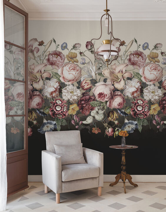 Rachel Rose Taupe Wall Mural