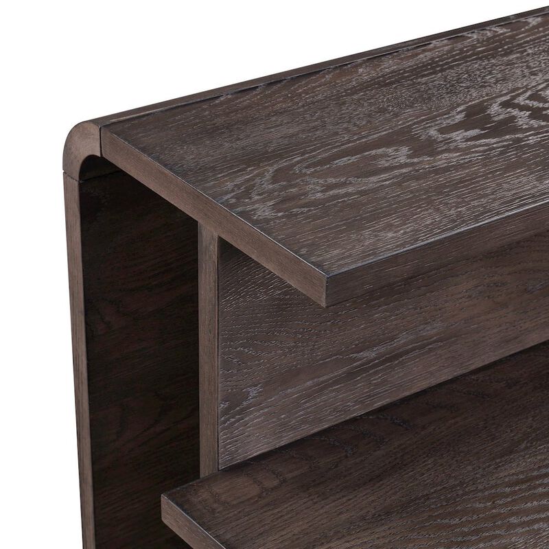 Liberty Furniture Living Room End Table Transitional Rounded Waterfall Edge - Espresso Oak Wood image number 7
