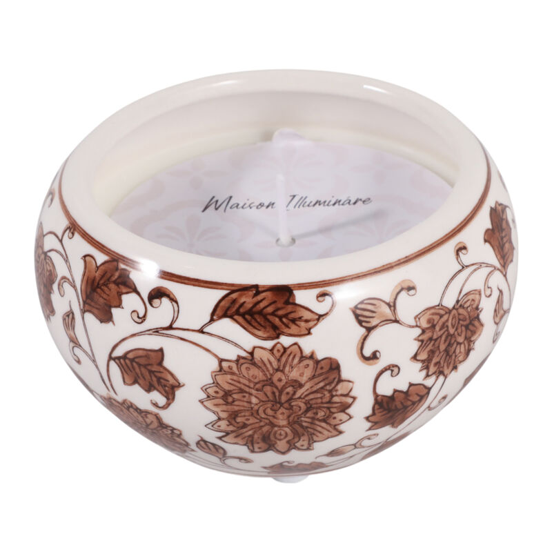 4" 7.5 Oz Neroli Basil Chinoiserie Candle, Brown/w image number 0