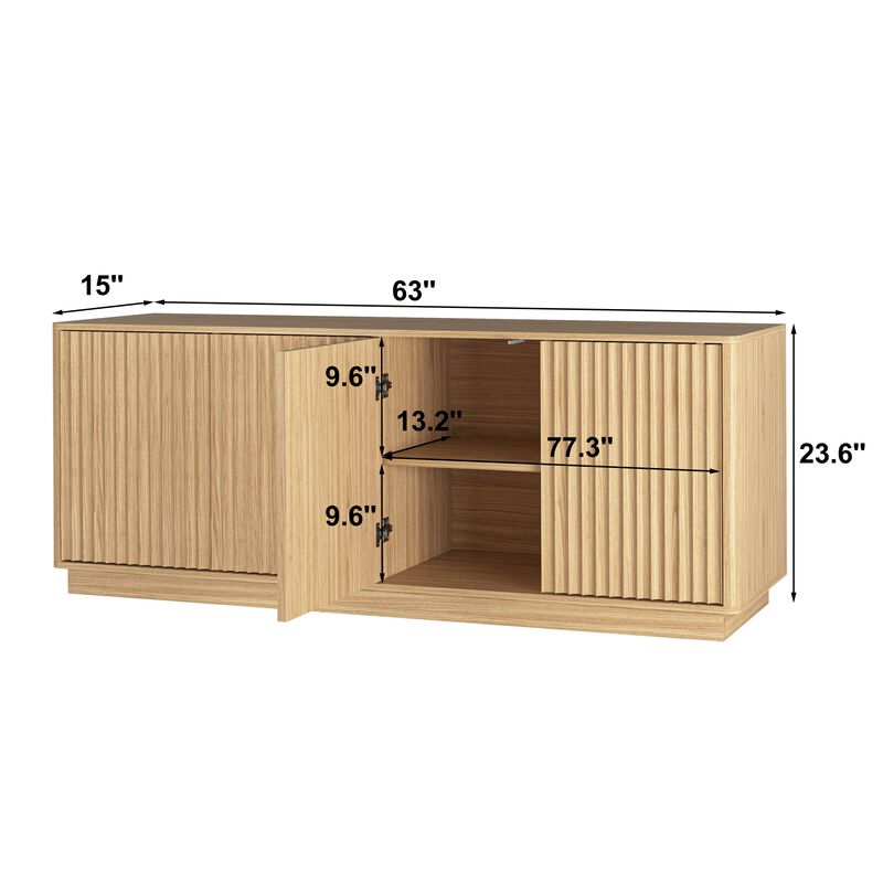 Kiple  Modern Fluted Sideboard Buffet Cabinet image number 9
