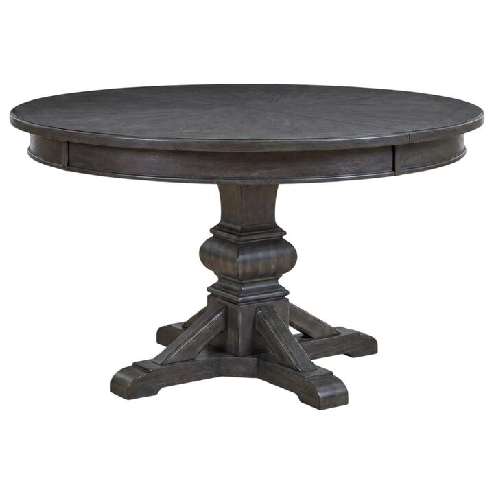 Liberty Furniture Pedestal Table Set in Rubberwood Solids & Split Heart White Oak Veneers