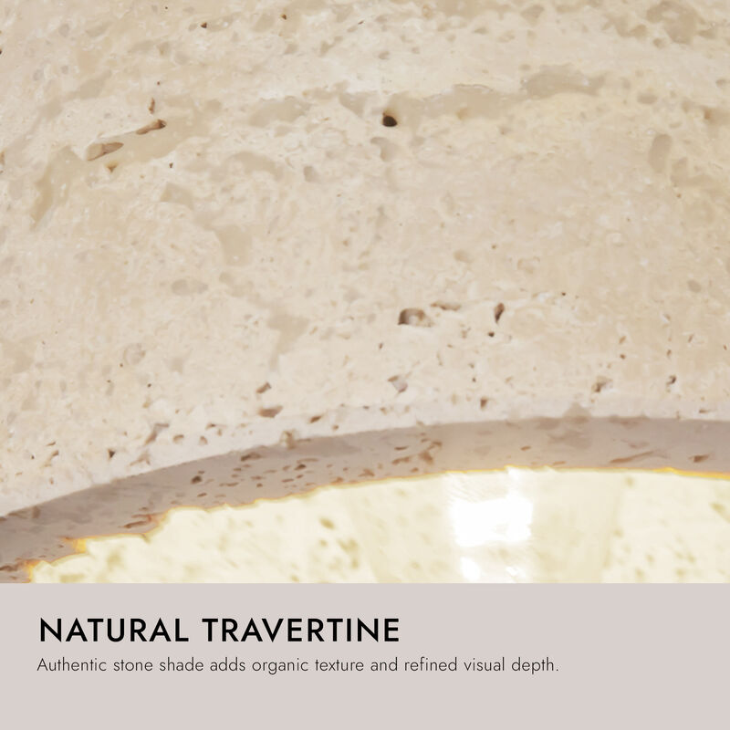 Bromley 5-in Damp-Rated Wall/Vanity Light with Natural Travertine Shade image number 9