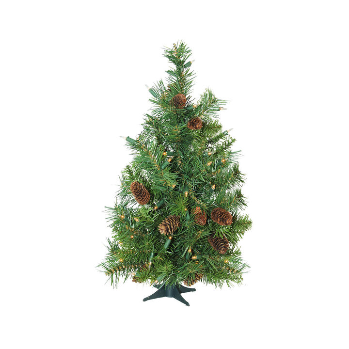 3' Pre-Lit Full Dakota Pine Artificial Christmas Tree - Clear Lights